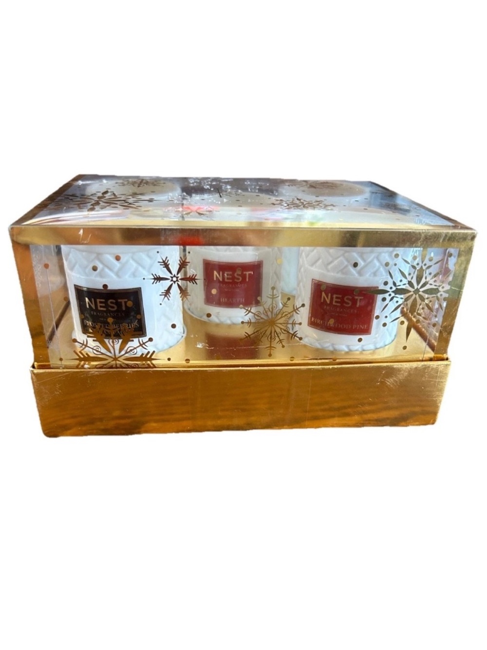 NEST 5 Fragrances Ceramic Candle Set with Gold Accents